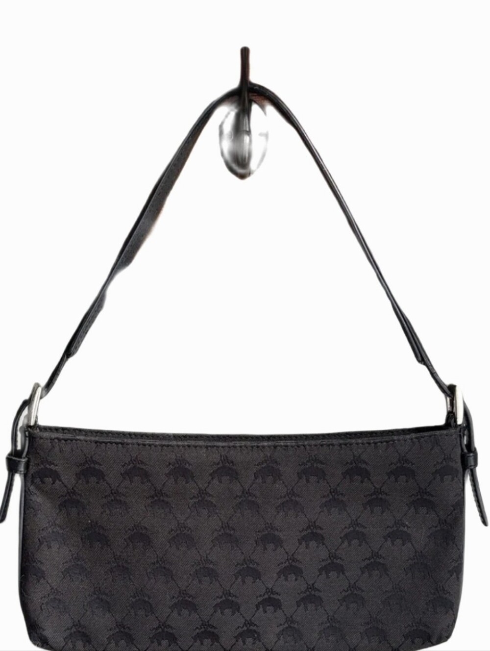 Brooks Brothers Black Monogram Shoulder Bag
